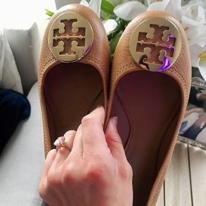 Tory Burch Royal Tan / Gold #253 Ballet Flat